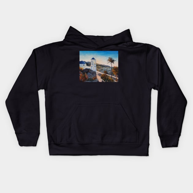 Greek sunrise Kids Hoodie by Gatoulart